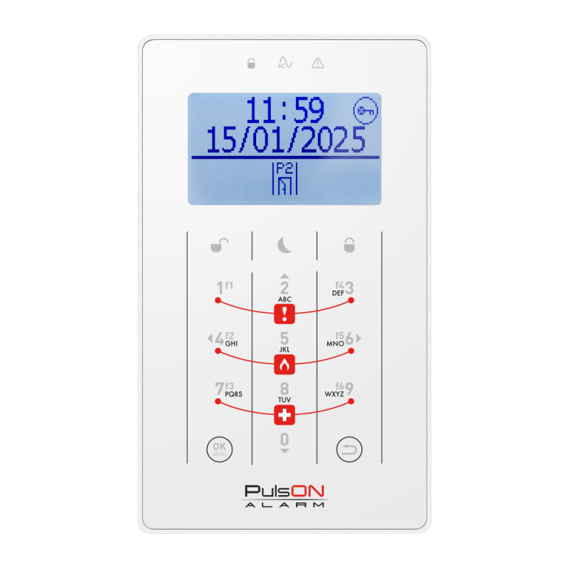 Klawiatura PULSON LCD/S biała sensor